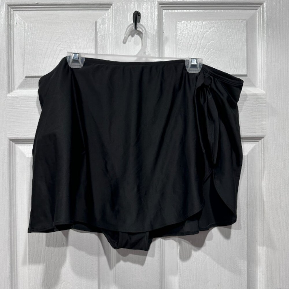 Black Swim Skirt – Size 2X – Flowy Tie-Hip Style